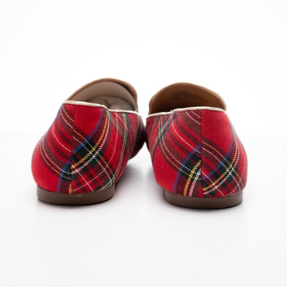NEW J. Crew Tartan Loafers in Red Black Multi plaid - Picture 6 of 16